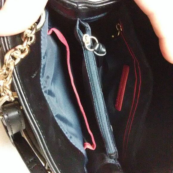 Tommy Hilfiger pink & black & cream ? striped handbag NEW NWT - Picture 11 of 16